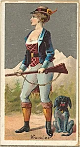 Hunter, from the Occupations for Women series (N166) for Old Judge and Dogs Head Cigarettes by Goodwin & Company
