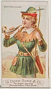 Hunting Horn, from the Musical Instruments series (N82) for Duke brand cigarettes by W. Duke, Sons & Co.|Schumacher & Ettlinger