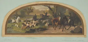 Hunting Scene; Mural design for a lunette in the library of the Chateau de Lude (Sarthe)