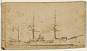 Hussard, France, from the Famous Ships series (N50) for Virginia Brights Cigarettes by Allen & Ginter