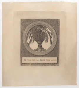 I see everything and I see nothing (Je vois tout et je ne vois rien), with hidden silhouettes of the French royal family