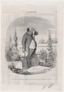 I thought it would be more fun than this to water flowers during a heatwave!, from Romance of Country Life, published in Le Charivari