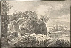 Ideal Landscape with a Shepherd and Cows