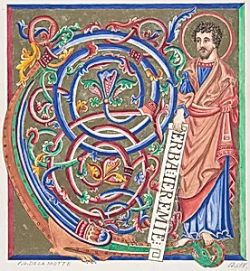 Illuminated Initial and Saint