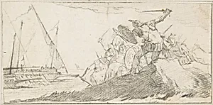 Illustration for a Book: Battle by the Sea Coast by Giovanni Battista Tiepolo