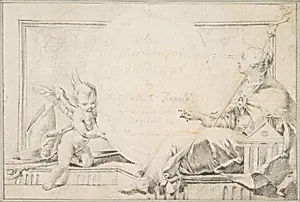 Illustration for a Book: Frontispiece with a Female Allegorical Figure (Religion?) and a Putto by Giovanni Battista Tiepolo
