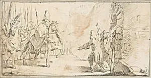 Illustration for a Book: Reception of a Bishop Leading an Army at a City Gate by Giovanni Battista Tiepolo