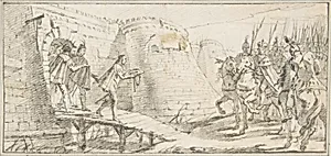 Illustration for a Book: Surrender of the Keys of a City to an Emperor by Giovanni Battista Tiepolo