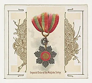 Imperial Order of the Medjidie, Turkey, from the World's Decorations series (N44) for Allen & Ginter Cigarettes by Allen & Ginter|Lindner, Eddy & Claus