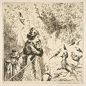 In the Zoological Garden by Félix Bracquemond