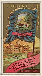 Indiana, from Flags of the States and Territories (N11) for Allen & Ginter Cigarettes Brands by Allen & Ginter