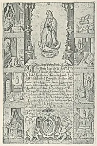 Indulgence for donation of alms towards the building of a Church to the Virgin of Guadalupe (modern facsimile impression) by Samuel Stradanus