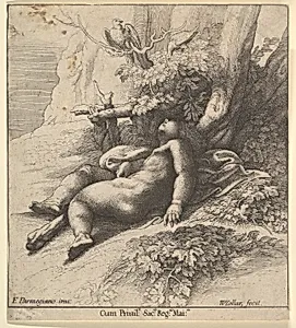 Infant Hercules asleep by Parmigianino (Girolamo Francesco Maria Mazzola)|Wenceslaus Hollar
