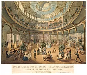 Innere Ansicht des Deutschen Volks Winter Gartens. IInterior of the German Winter Garden. 45 Bowery, New York by Fritz Meyer