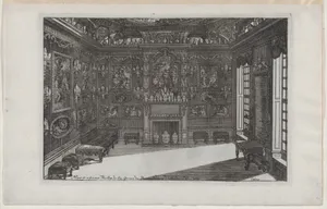 Interior of a Porcelain Cabinet with Paintings and Vases, from Nouveaux Liure da Partements, part of Œuvres du Sr. D. Marot