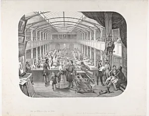 Interior of Lemercier's Lithographic Printing House by Charles Villemin|Victor Adam