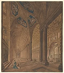 Interior View of the Basilica of Santa Maria Maggiore, Rome by Anton Hallmann