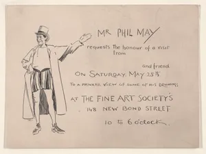 Invitation from Phil May to a Private View of his Drawings at the Fine Art Society, 148 New Bond Street