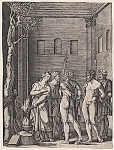 Iphigenia by Agostino Veneziano (Agostino dei Musi)|Baccio Bandinelli