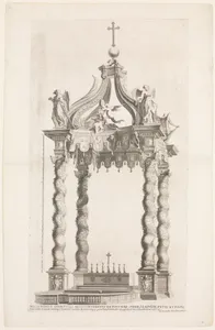 Isolated View of Bernini's Baldacchino. Plate 39 from the Album 'Basilica di S. Pietro in Vaticano'