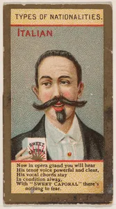Italian, from Types of Nationalities (N240) issued by Kinney Bros.