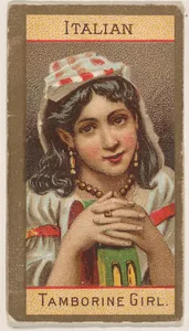 Italian, Tamborine Girl, from Types of Nationalities (N240) issued by Kinney Bros.