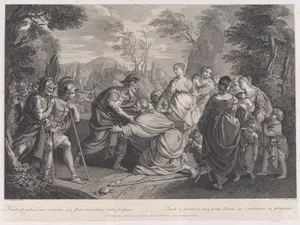 Jacob Prostrates Himself before Esau, after Etienne Jeaurat