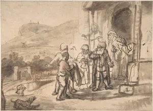 Jacob Receiving Joseph's Blood-Stained Cloak (recto); Study of a Bearded Man and The Sacrifice of Isaac (verso)