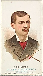Jacob Schaefer, Billiard Player, from World's Champions, Series 1 (N28) for Allen & Ginter Cigarettes by Lindner, Eddy & Claus|Allen & Ginter