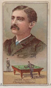 Jacob Schaefer, Champion Billiardist, from the Champions of Games and Sports series (N184, Type 2) issued by W.S. Kimball & Co.