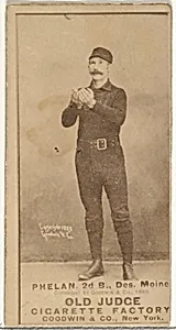 James Dickson "Dick" Phelan, 2nd Base, Des Moines Prohibitionists, from the Old Judge series (N172) for Old Judge Cigarettes by Goodwin & Company