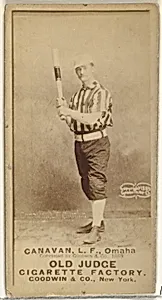 James Edward "Jim" Canavan, Left Field, Omaha Omahogs/ Lambs, from the Old Judge series (N172) for Old Judge Cigarettes by Goodwin & Company