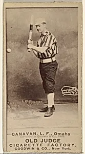 James Edward "Jim" Canavan, Left Field, Omaha Omahogs/ Lambs, from the Old Judge series (N172) for Old Judge Cigarettes by Goodwin & Company