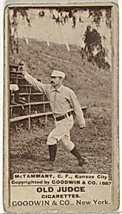 James Edward "Jim" McTamany, Center Field, Kansas City Cowboys, from the Old Judge series (N172) for Old Judge Cigarettes by Goodwin & Company