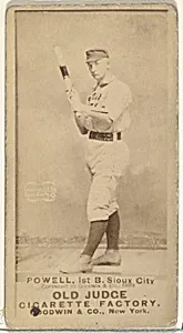 James Edwin "Jim" Powell, Manager and 1st Base, Sioux City Corn Huskers, from the Old Judge series (N172) for Old Judge Cigarettes by Goodwin & Company