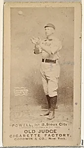 James Edwin "Jim" Powell, Manager and 1st Base, Sioux City Corn Huskers, from the Old Judge series (N172) for Old Judge Cigarettes by Goodwin & Company