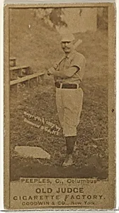 James Elsworth "Jimmy" Peoples, Catcher, Cleveland, from the Old Judge series (N172) for Old Judge Cigarettes by Goodwin & Company