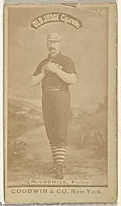 James "Jim" McCormick, Pitcher, Pittsburgh Alleghenys, from the Old Judge series (N172) for Old Judge Cigarettes by Goodwin & Company
