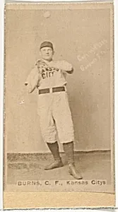 James M. "Jim" Burns, Center Field, Kansas City Cowboys, from the Old Judge series (N172) for Old Judge Cigarettes by Goodwin & Company