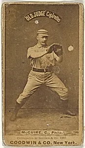 James Thomas "Deacon" McGuire, Catcher, Philadelphia, from the Old Judge series (N172) for Old Judge Cigarettes by Goodwin & Company