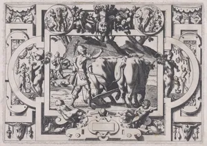 Jason Sows the Dragon's Teeth (Jason les dompte et sous le joug enserre et labourer leur fait de Mars la terre...), from "Jason and the Golden Fleece"