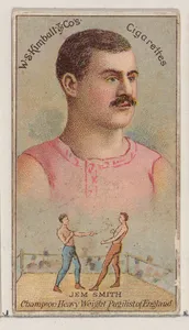 Jem Smith, Heavy Weight Pugilist of England, from the Champions of Games and Sports series (N184, Type 1) issued by W.S. Kimball & Co.