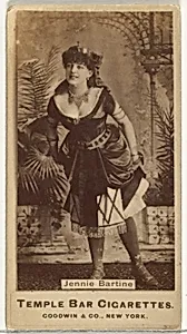 Jennie Bartine, from the Actors and Actresses series (N171) for Temple Bar Cigarettes by Goodwin & Company