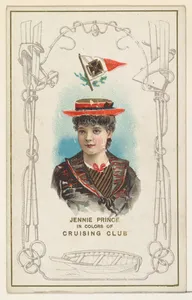 Jennie Prince in Colors of the Cruising Club, from the Yacht Colors of the World series (N140) issued by Duke Sons & Co. to promote Honest Long Cut Tobacco