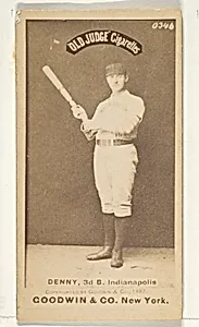 Jerry Denny, 3rd Base, Indianapolis, from the Old Judge series (N172) for Old Judge Cigarettes by Goodwin & Company