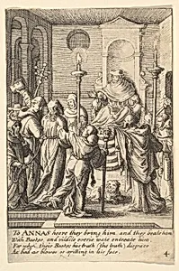 Jesus before Annas by Wenceslaus Hollar|Hans Holbein the Younger