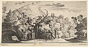 Jesus served by angels by Adam Elsheimer|Wenceslaus Hollar