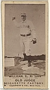 Jocko Milligan, Catcher, St. Louis Browns, from the Old Judge series (N172) for Old Judge Cigarettes by Goodwin & Company