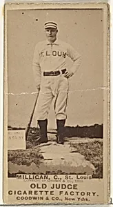 Jocko Milligan, Catcher, St. Louis Browns, from the Old Judge series (N172) for Old Judge Cigarettes by Goodwin & Company