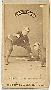 John A. "Jack" Farrell, 2nd Base, Washington Nationals, from the Old Judge series (N172) for Old Judge Cigarettes by Goodwin & Company